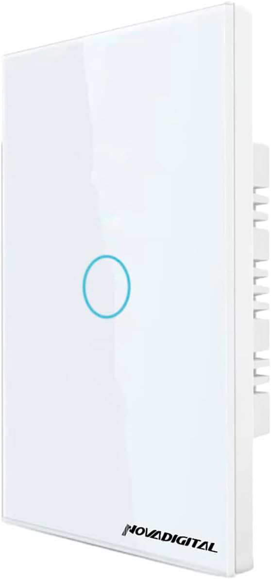 Interruptor Inteligente Wi-Fi Nova Digital 1 Botão Touch LITE-WS1 Smart Home Google Home Alexa Automação Residencial Preto