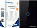 Interruptor Inteligente Wi-Fi Nova Digital 1 Botão Touch LITE-WS1 Smart Home Google Home Alexa Automação Residencial Preto