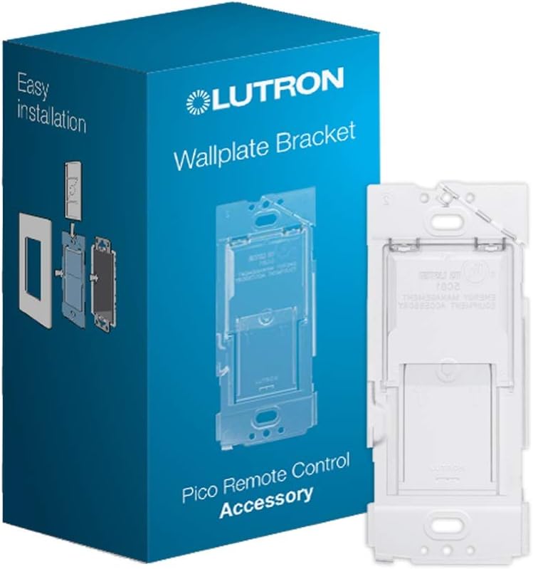 Lutron Suporte de placa de parede de iluminação inteligente Caseta para controle remoto Pico Smart (Pico vendido separadamente), monte diretamente o controle remoto Pico na parede, 3 vias (sem