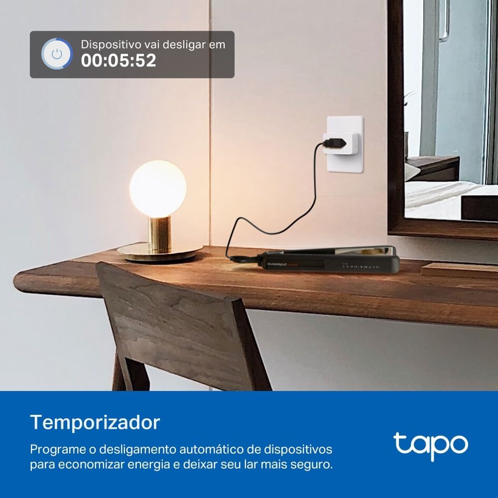 Tomada Inteligente Wi-Fi TP-Link Tapo P110, Smart Plug, Bivolt, 10A/2400W, Monitoramento e Economia de Energia, Alexa, OK Google, Smart Things, Proteção de Segurança, Controle Remoto