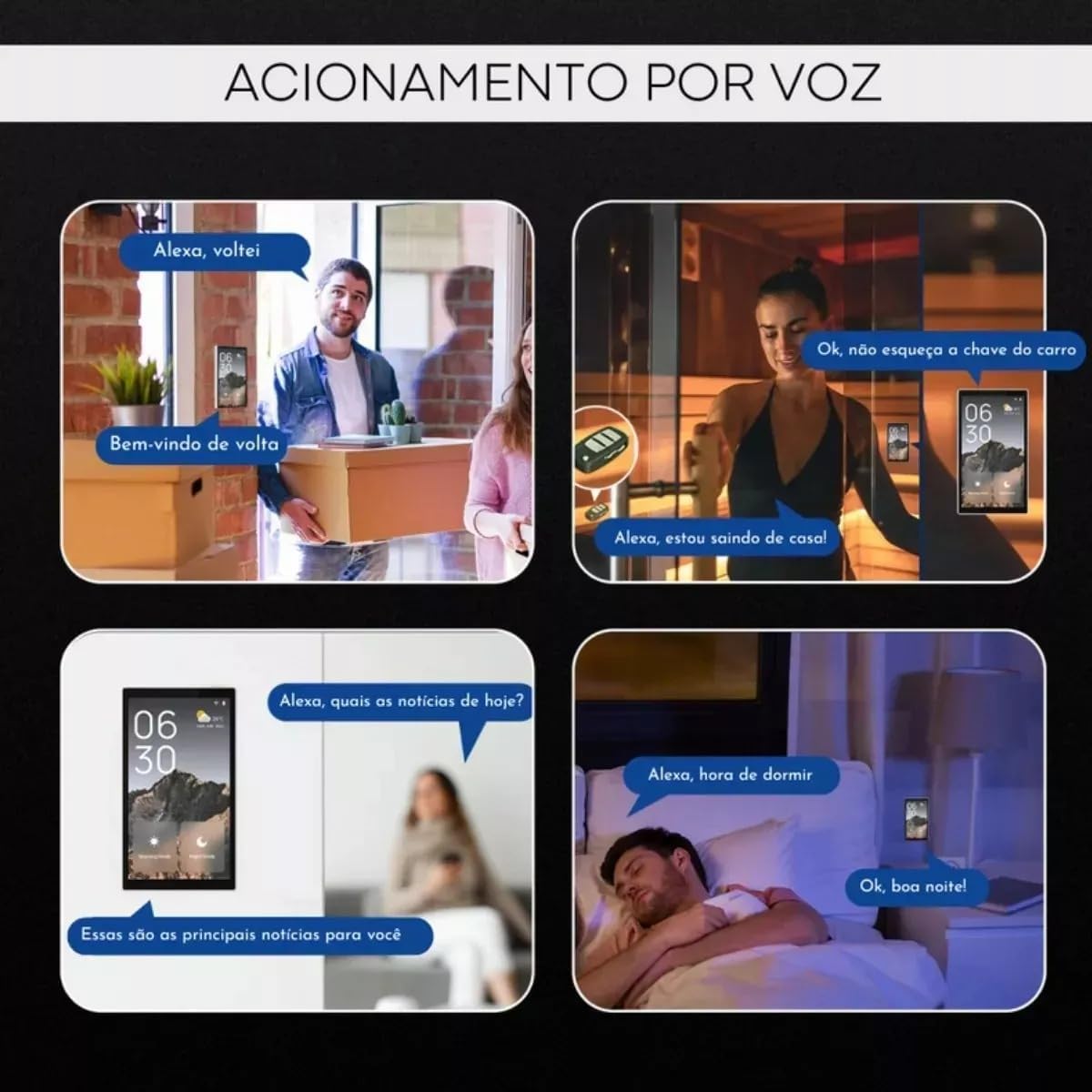 Painel Central Inteligente Wi-Fi e Hub Zigbee NovaDigital PCI01-Z C Tuya e Smart Life Comando de Voz Compatível com Alexa e Google Assistente