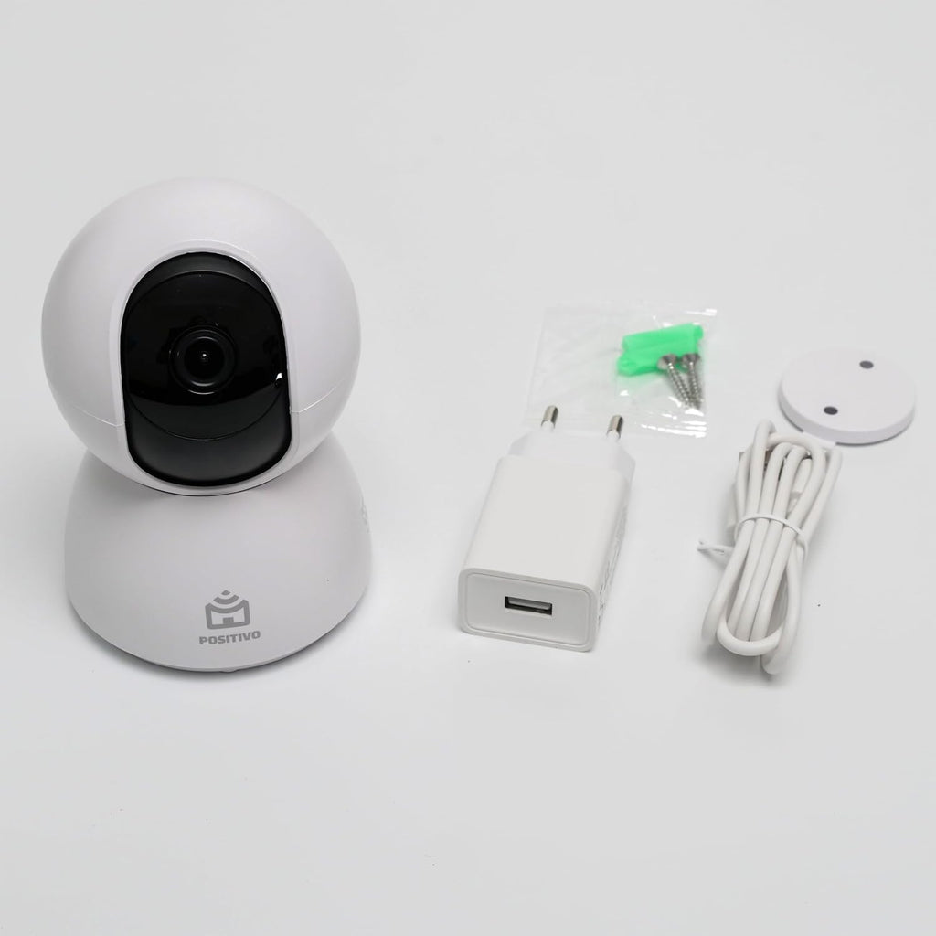 Smart Câmera Bot Wi-Fi 360° Positivo Casa Inteligente 3ª Geração, 4MP, 15 FPS, Detecção de Movimentos, Visão Noturna, Áudio Bidirecional - Bivolt, Compatível com Alexa