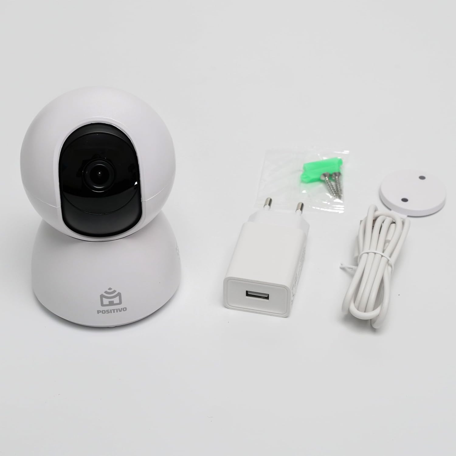 Smart Câmera Bot Wi-Fi 360° Positivo Casa Inteligente 3ª Geração, 4MP, 15 FPS, Detecção de Movimentos, Visão Noturna, Áudio Bidirecional - Bivolt, Compatível com Alexa