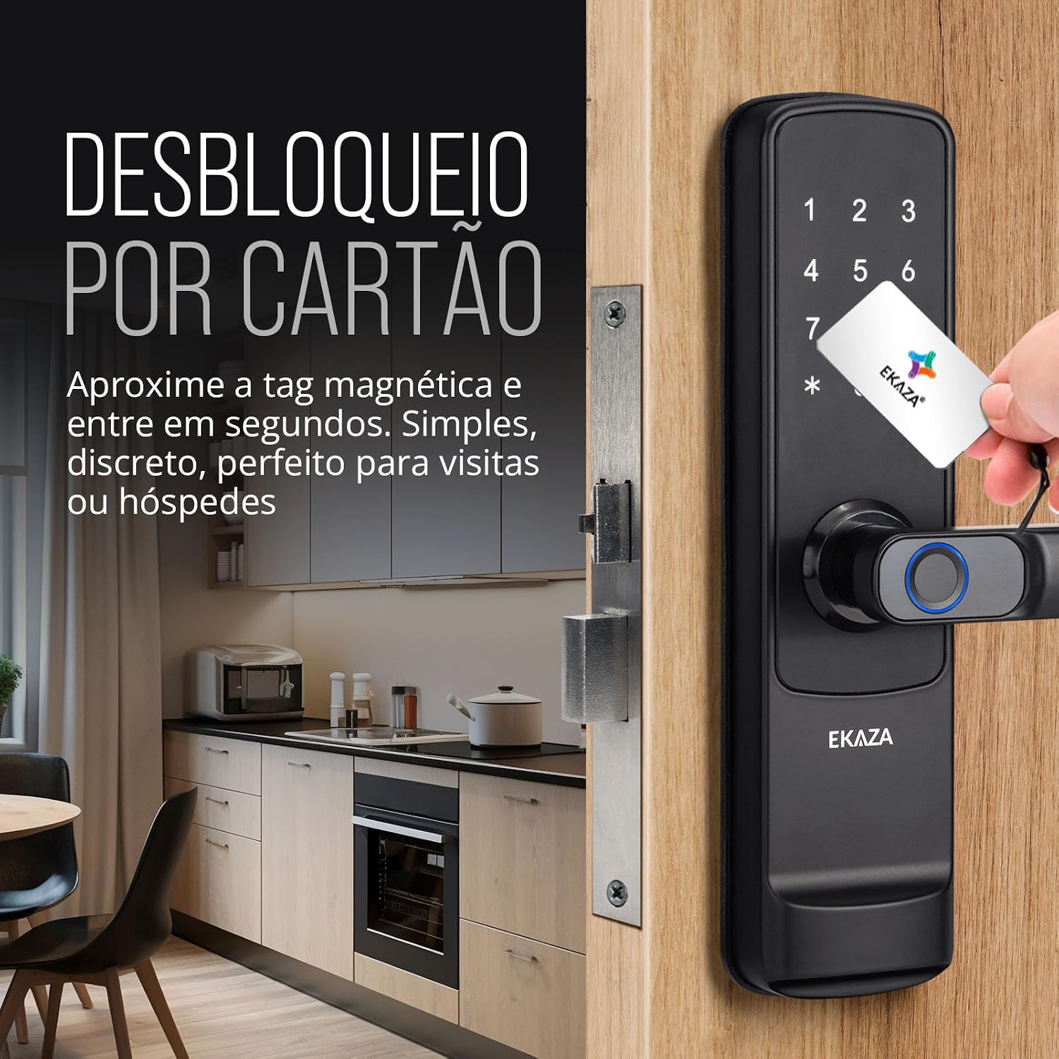 Fechadura Digital Inteligente com Wi-Fi, Biometria e Senha + Tomada Inteligente Wi-Fi 20A | Kit Segurança e Automação Residencial