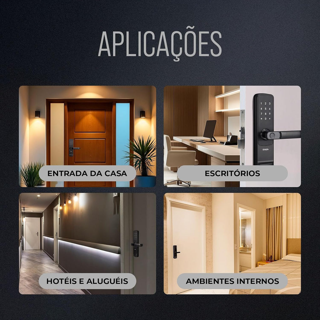 Fechadura Digital Inteligente com Wi-Fi, Biometria e Senha + Tomada Inteligente Wi-Fi 20A | Kit Segurança e Automação Residencial