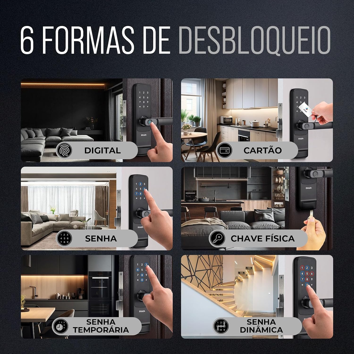 Fechadura Digital Inteligente com Wi-Fi, Biometria e Senha + Tomada Inteligente Wi-Fi 20A | Kit Segurança e Automação Residencial