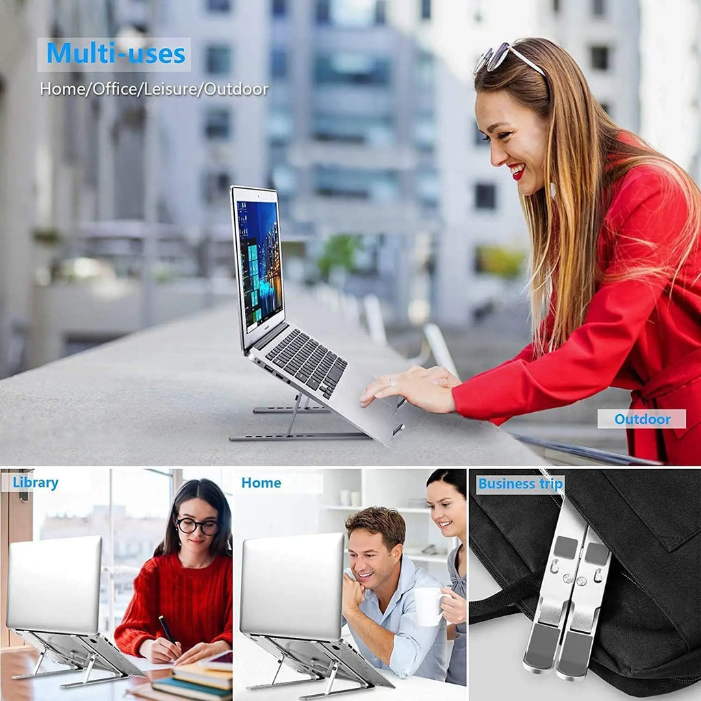 Suporte de Alumínio Ajustável – Mais Conforto para Trabalhar Melhor!