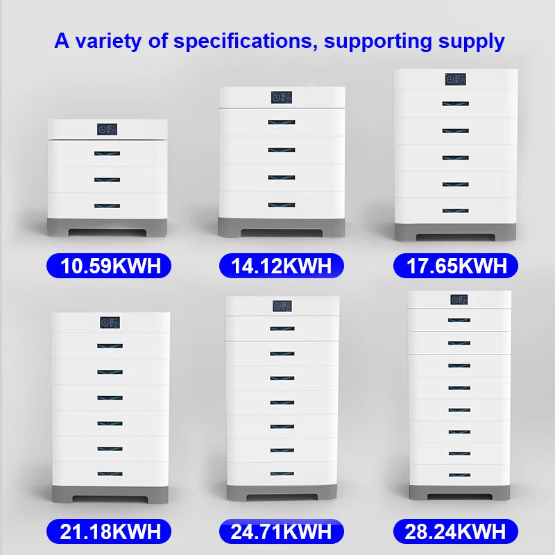 Bateria LiFePO4 Empilhável 51.2V | 207Ah a 552Ah | Sistema de Armazenamento de Energia Solar