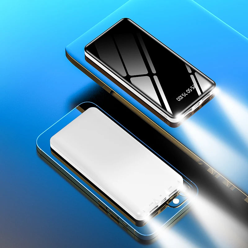 Power Bank 10000mAh com Dupla Entrada e Saída - Carregamento Rápido 2.1A