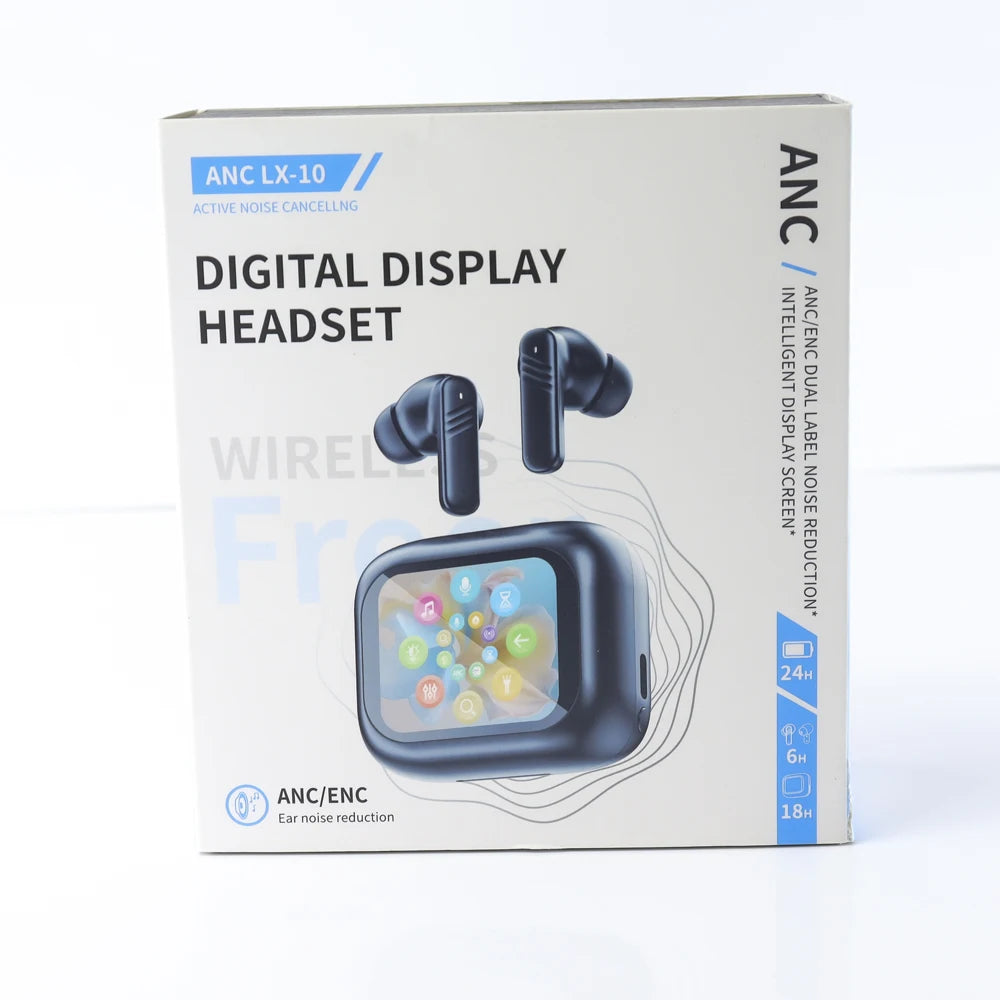 Fone Gamer TWS LX-10 Bluetooth com ANC, Tela Colorida e Tradução em 144 Idiomas