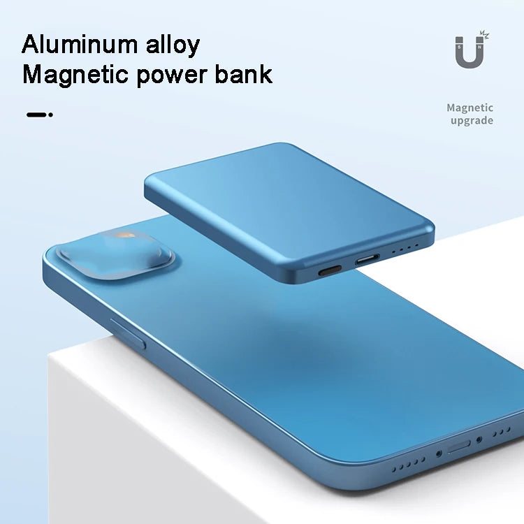 Power Bank Magnético Slim 10000mAh com Carregamento Sem Fio 15W