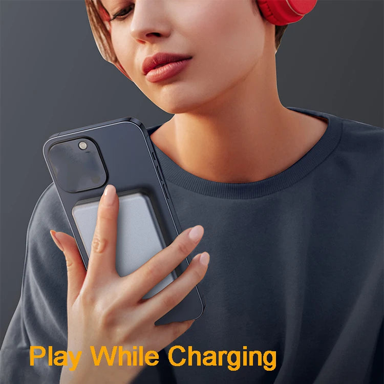 Power Bank Magnético Slim 10000mAh com Carregamento Sem Fio 15W