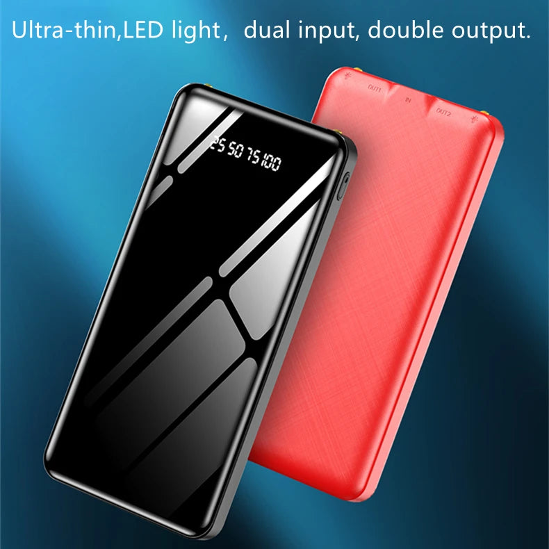 Power Bank 10000mAh com Dupla Entrada e Saída - Carregamento Rápido 2.1A