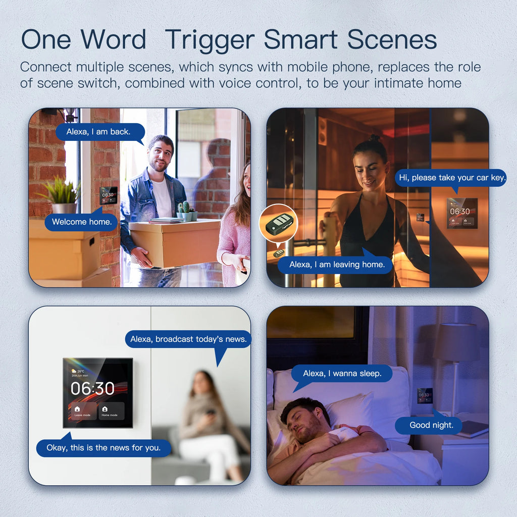 Painel Central Inteligente Zigbee 4" com Alexa Integrada – Golden Security T1E