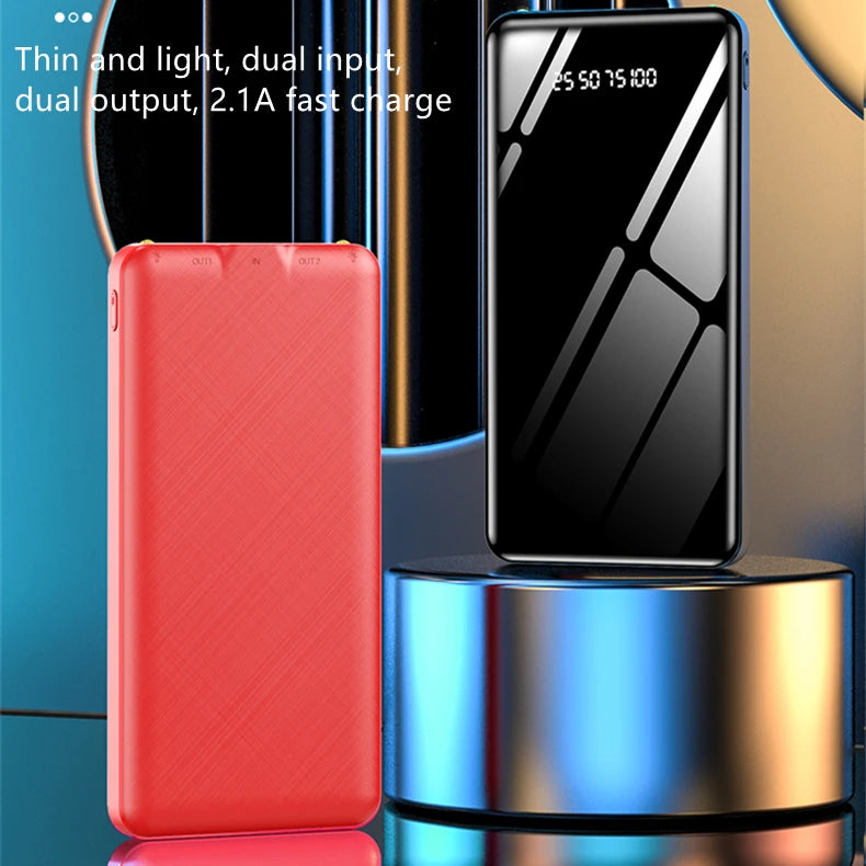 Power Bank 10000mAh com Dupla Entrada e Saída - Carregamento Rápido 2.1A