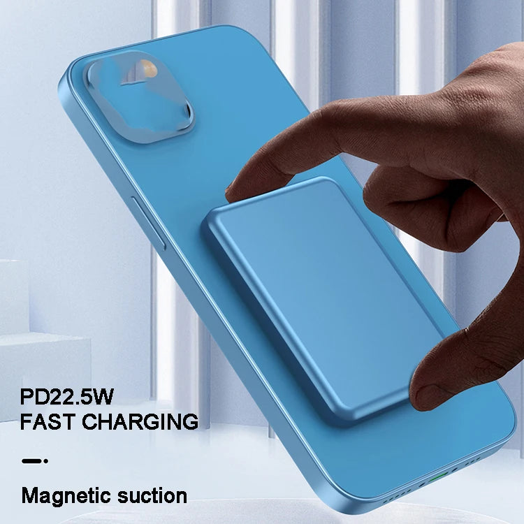 Power Bank Magnético Slim 10000mAh com Carregamento Sem Fio 15W