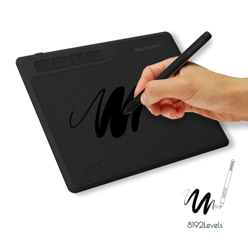 Gaomon S620 Small Graphics Tablet 6*4 Inch Drawing Tablet with Pen 8192 Levels Pressure, Easy Connect to Android Phone Laptop PC