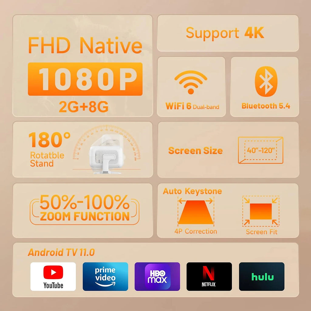 DITONG X3 Plus Mini LED Projector 4K Android 1080P Full HD Home Theater Video Projector for Movies Upgraded Version