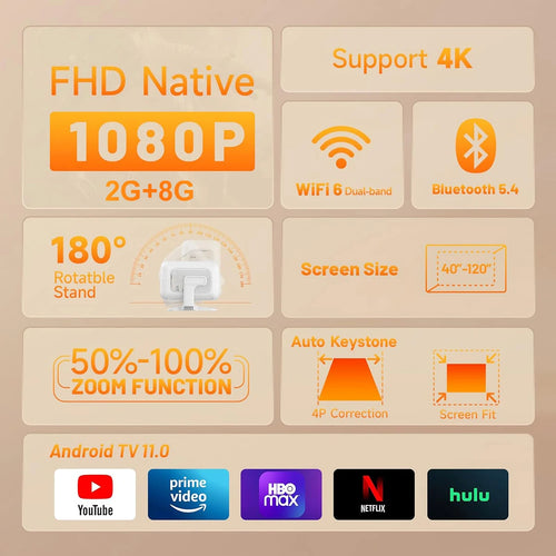 DITONG X3 Plus Mini LED Projector 4K Android 1080P Full HD Home Theater Video Projector for Movies Upgraded Version