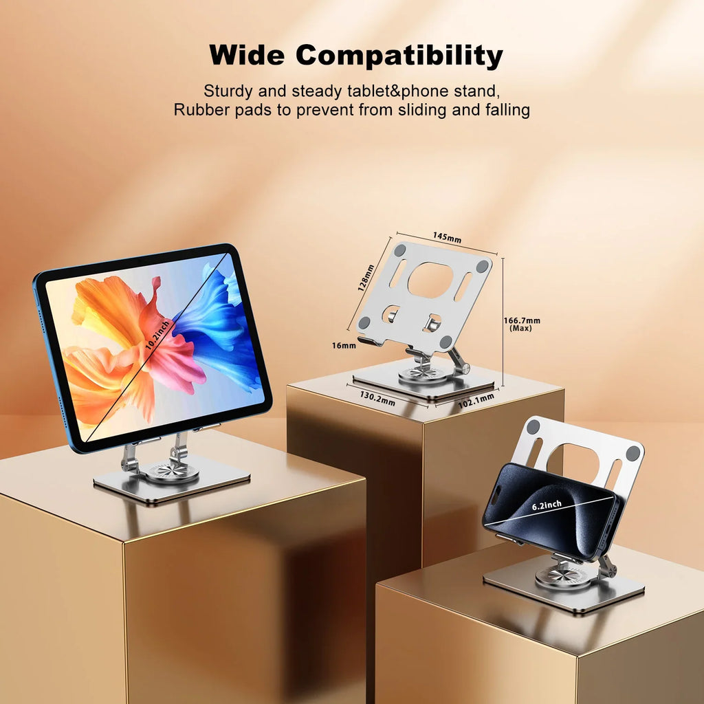 KOOTION 360° Rotatable Tablet Stand Adjustable Foldable Desktop Stand Holder Compatible For 5.8-12 Inch Ipad Pro/Air Min Laptop