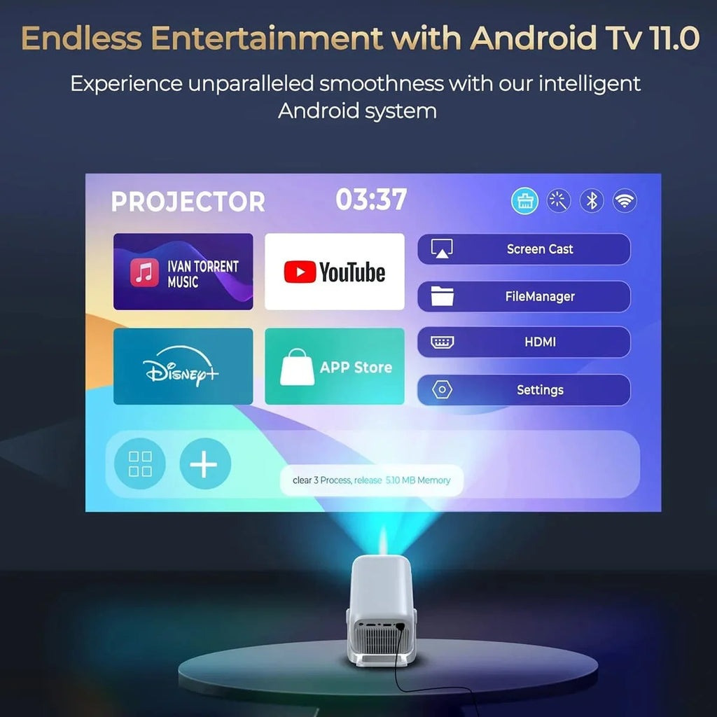 DITONG X3 Plus Mini LED Projector 4K Android 1080P Full HD Home Theater Video Projector for Movies Upgraded Version