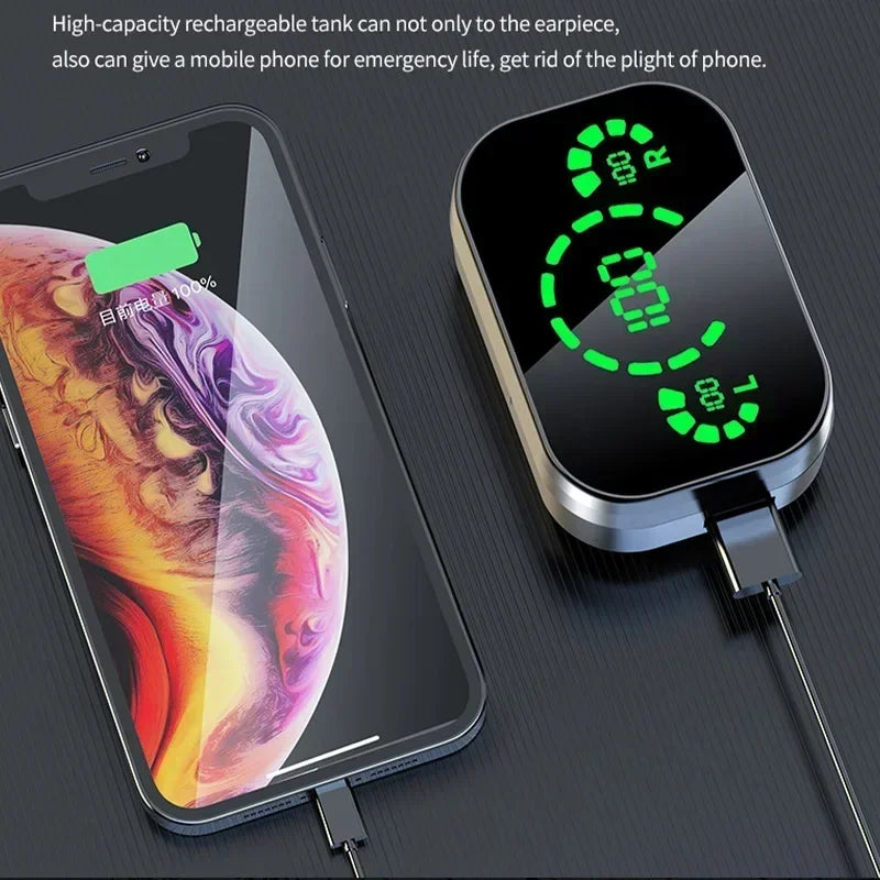 Fone de Ouvido TWS YD03 Bluetooth sem Fio com ANC, Microfone e Case LED 3000mAh