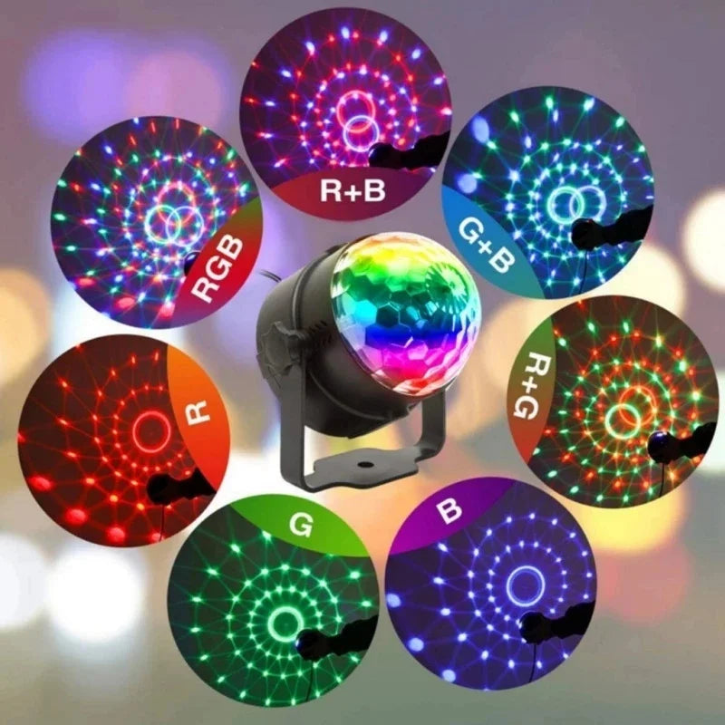 Globe LED RGB Sound Activated USB Remote Control Party Lights Nightclub Ballad Bar Events Decoration