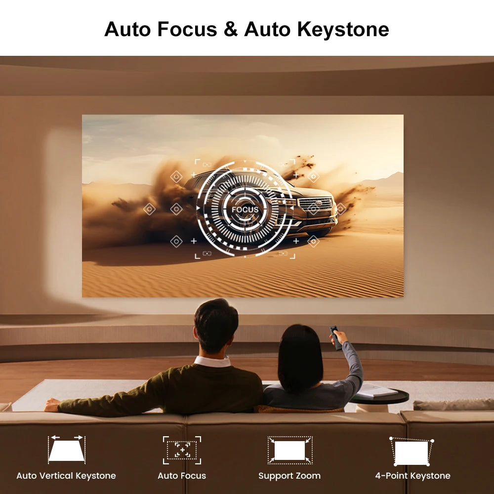 Projetor Touyinger L9W Ultra Android 4K Mini Full HD Cinema LED Home Theater com Bluetooth