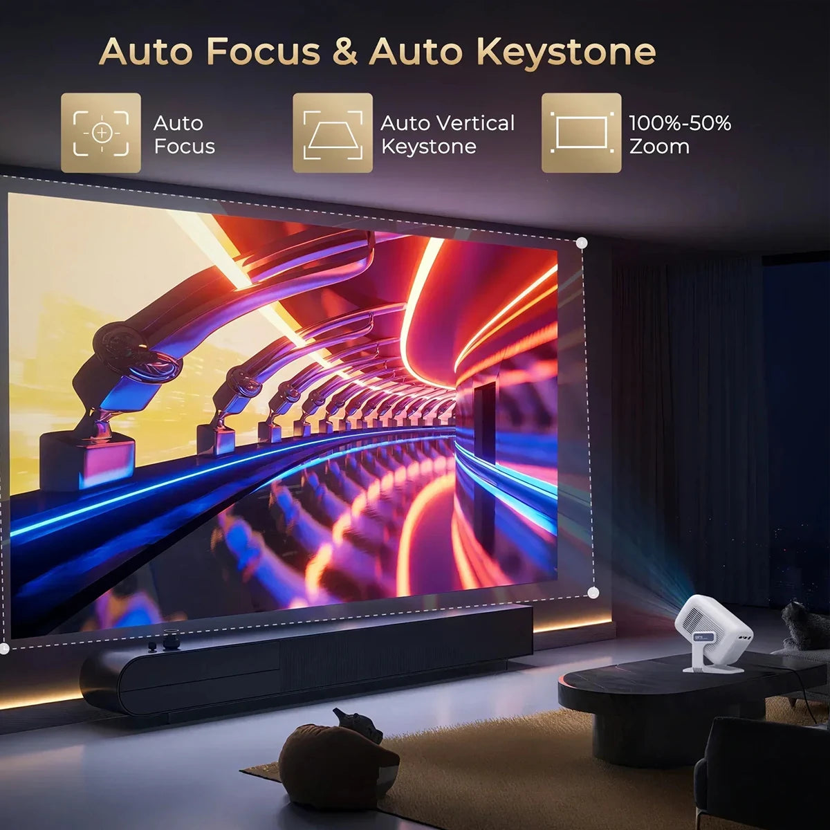DITONG X3 Plus Mini LED Projector 4K Android 1080P Full HD Home Theater Video Projector for Movies Upgraded Version