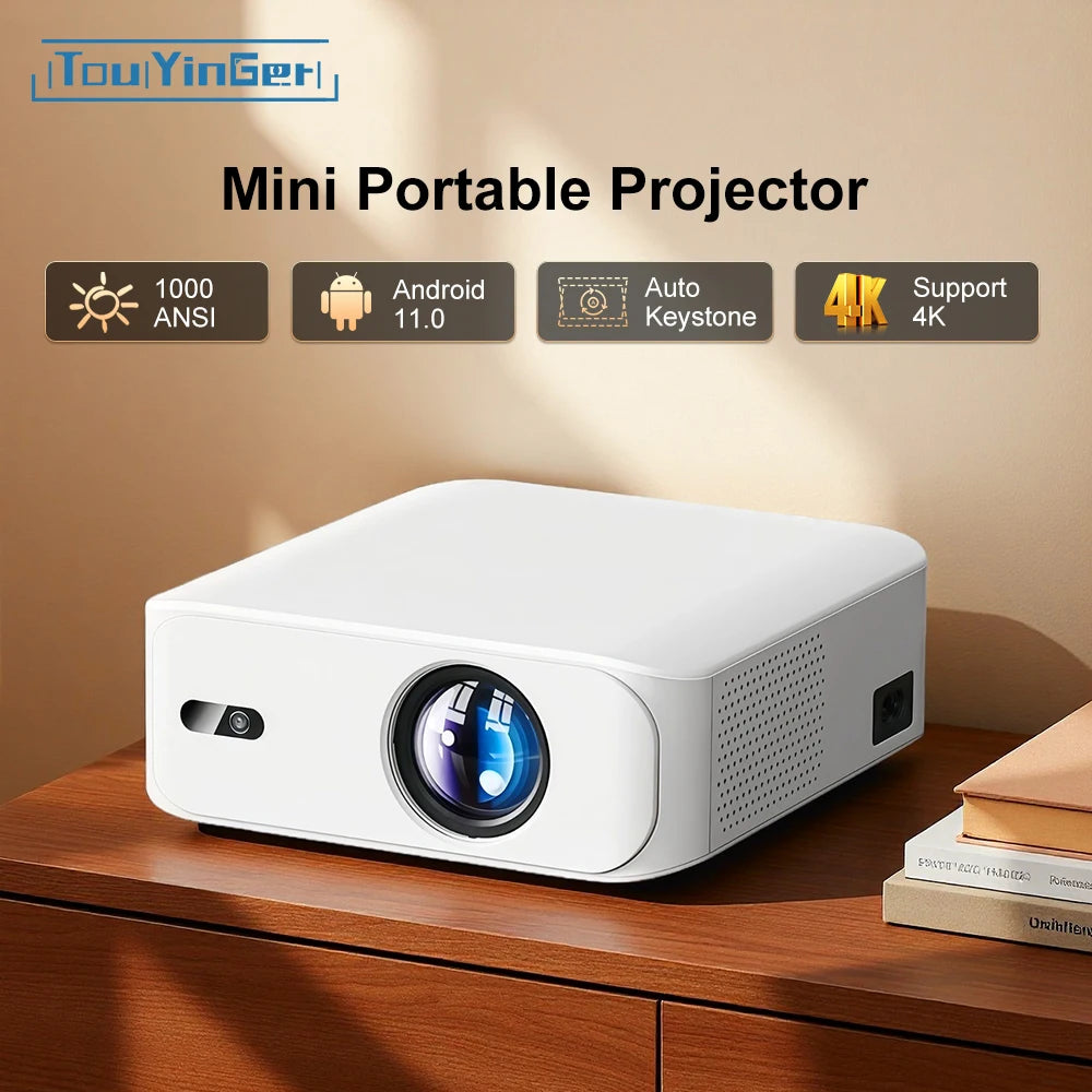Projetor Touyinger L9W Ultra Android 4K Mini Full HD Cinema LED Home Theater com Bluetooth