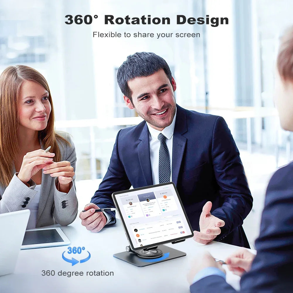 KOOTION 360° Rotatable Tablet Stand Adjustable Foldable Desktop Stand Holder Compatible For 5.8-12 Inch Ipad Pro/Air Min Laptop
