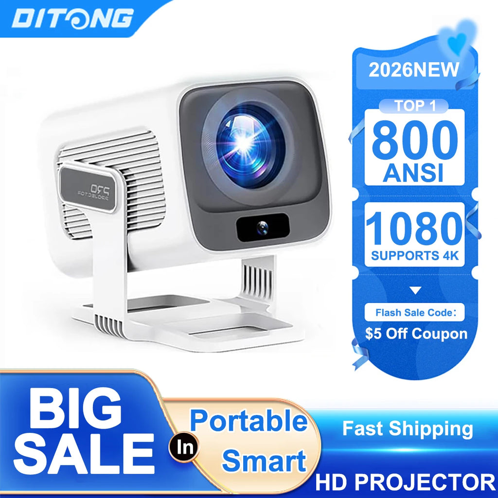 DITONG X3 Plus Mini LED Projector 4K Android 1080P Full HD Home Theater Video Projector for Movies Upgraded Version