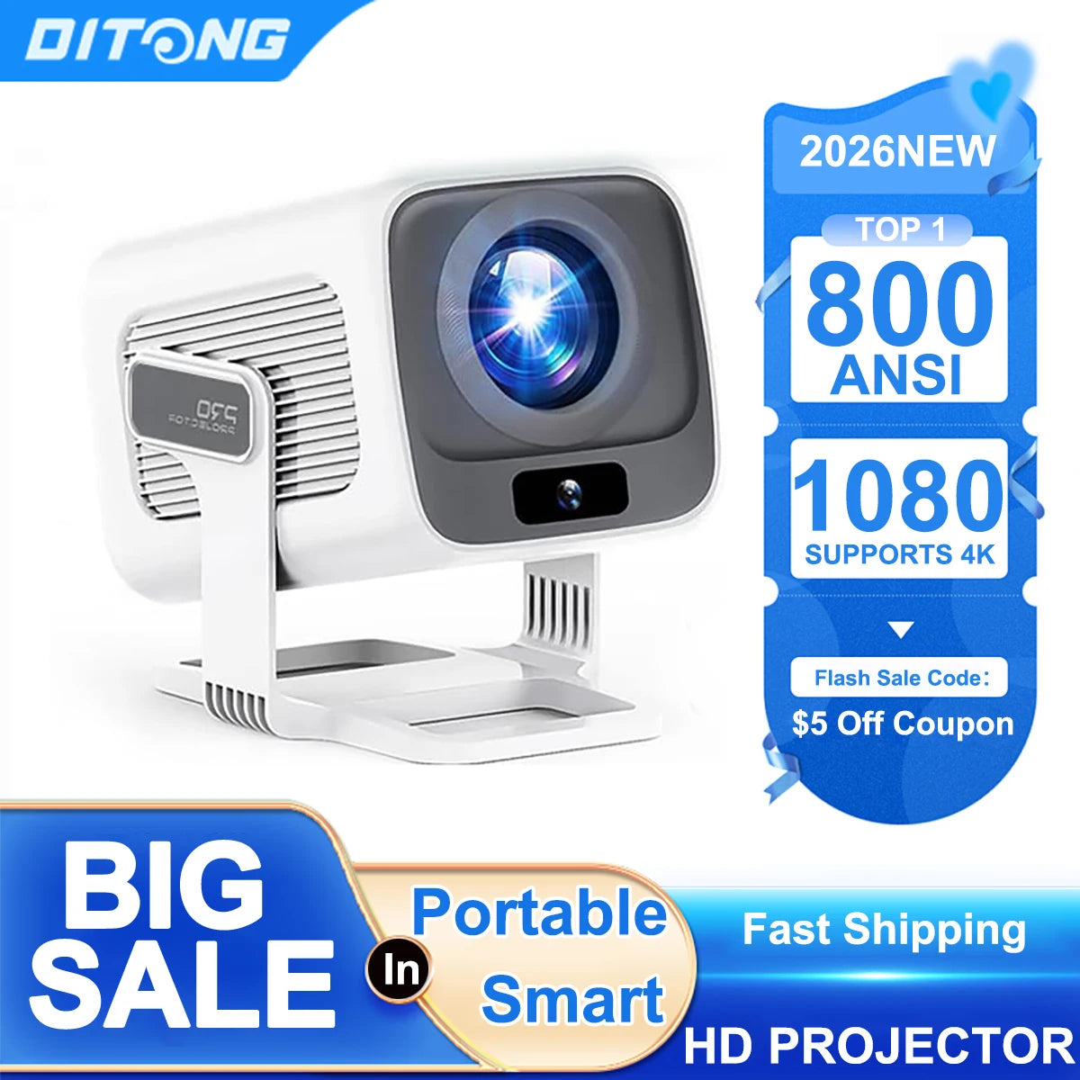 DITONG X3 Plus Mini LED Projector 4K Android 1080P Full HD Home Theater Video Projector for Movies Upgraded Version