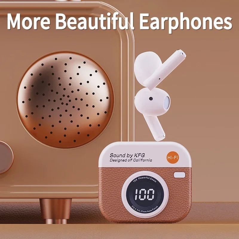 Fone Gamer TWS Q86 Bluetooth sem Fio com ANC, Microfone e Design Retrô
