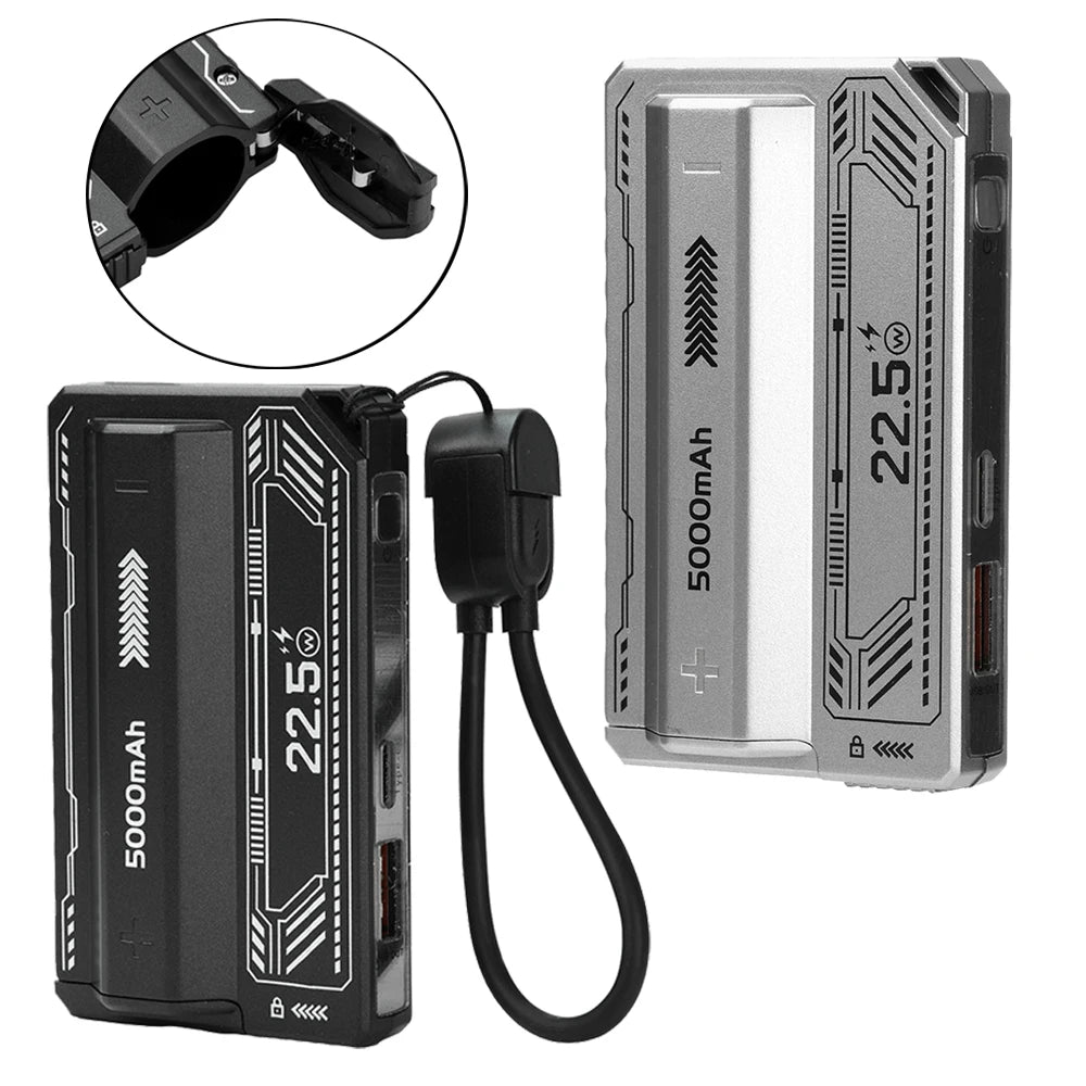 Case DIY para Power Bank Bateria 21700 — Carregamento Rápido PD 20W com Cabo Tipo-C Integrado e Removível