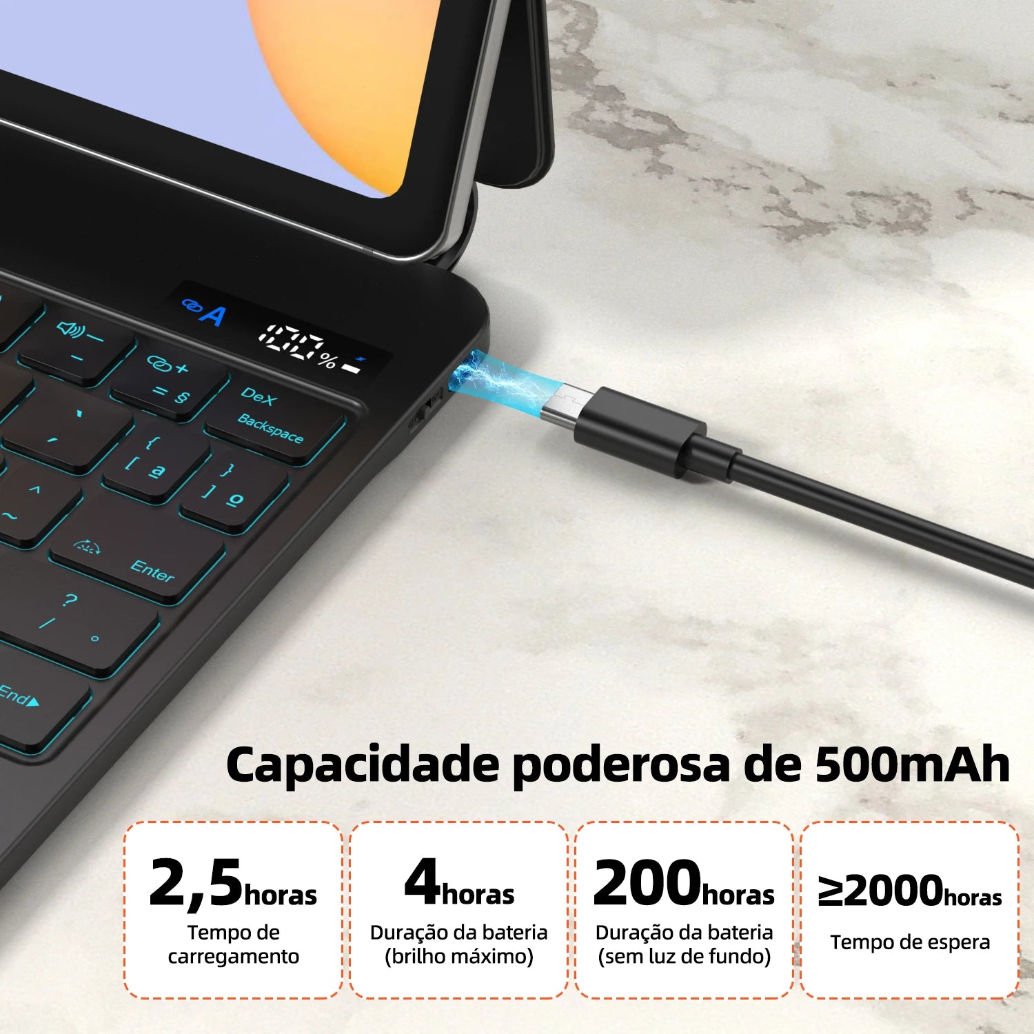 Bettdow Teclado mágico para Galaxy Tab S6 Lite de 10,4 polegadas com suporte flutuante magnético e trackpad multitoque