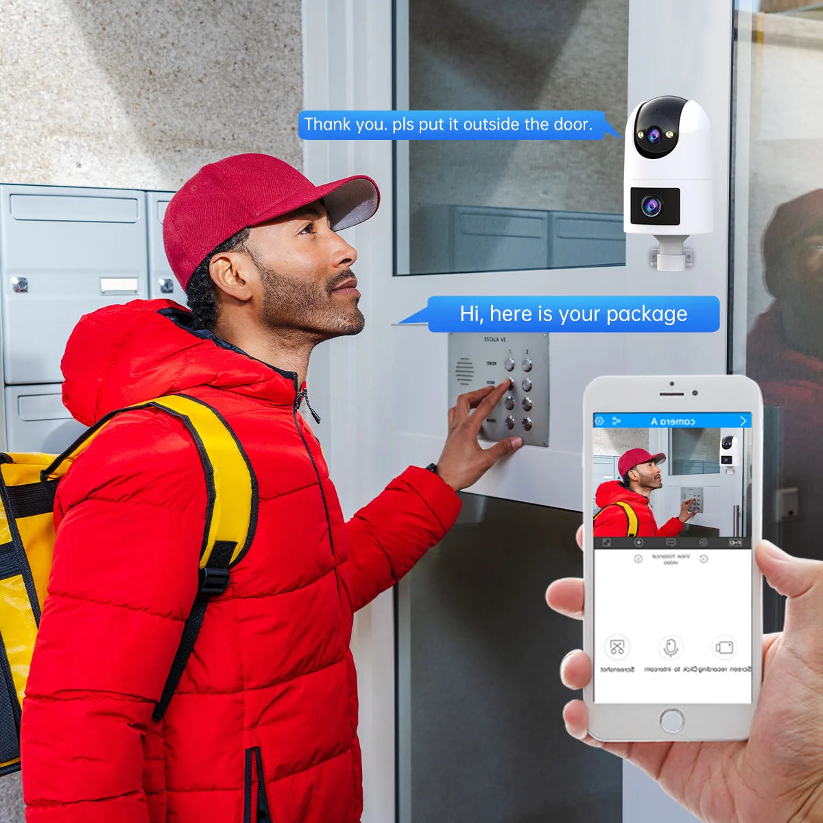Câmera de Vigilância Externa JOOAN 4K Wi-Fi Dupla Lente com Rastreamento Automático