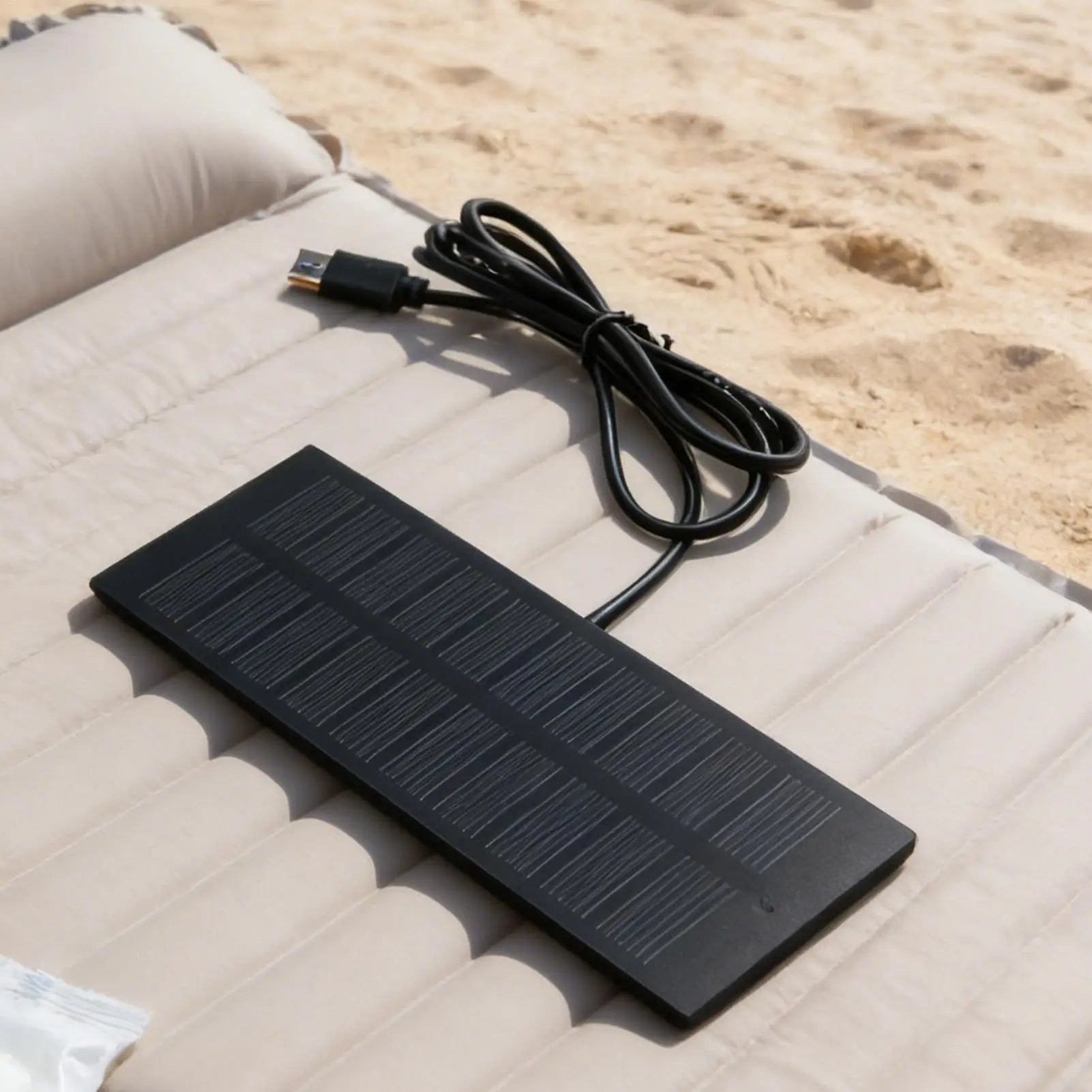 Painel Solar Portátil 5W 5V com Power Bank Integrado — Carregador USB Tipo-C para Celular, Câmera e Dispositivos