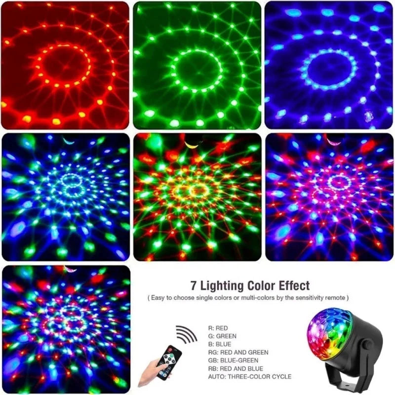Globe LED RGB Sound Activated USB Remote Control Party Lights Nightclub Ballad Bar Events Decoration