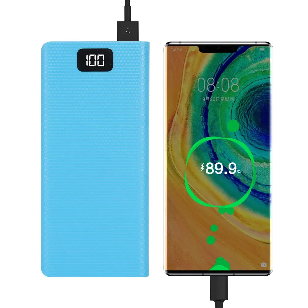 Case DIY para Power Bank 8x18650 — Caixa com USB Duplo, Tipo-C e Carregamento Rápido QC3.0 PD