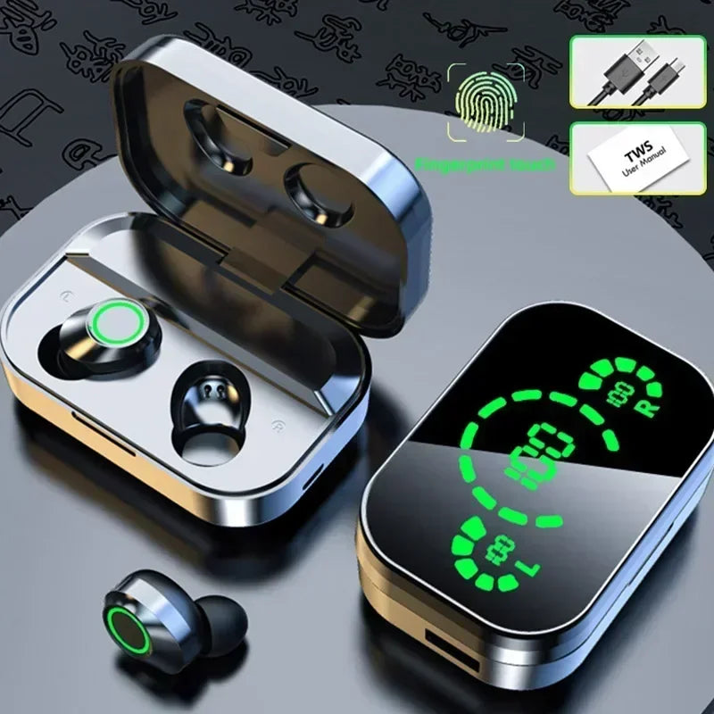 Fone de Ouvido TWS YD03 Bluetooth sem Fio com ANC, Microfone e Case LED 3000mAh