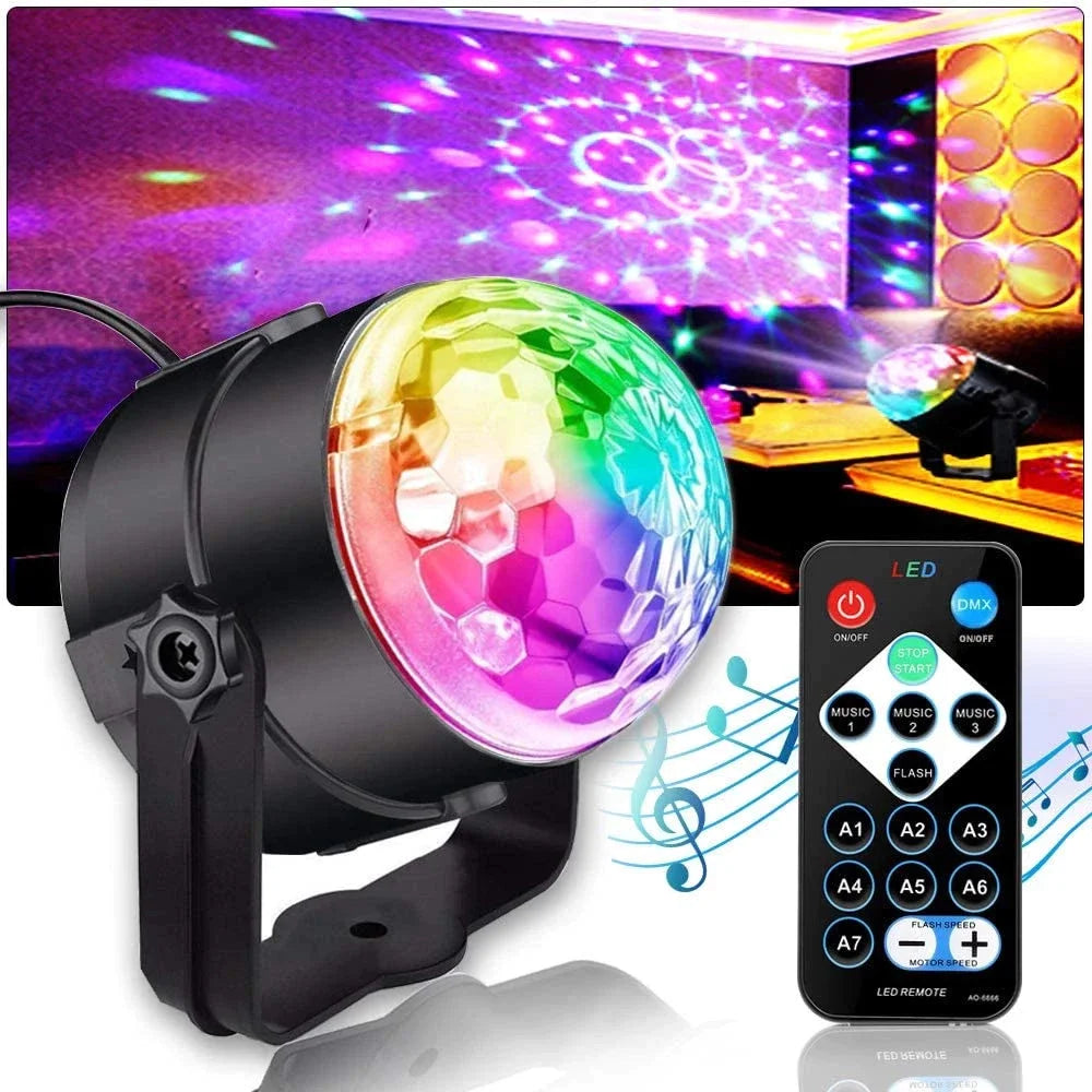 Globe LED RGB Sound Activated USB Remote Control Party Lights Nightclub Ballad Bar Events Decoration