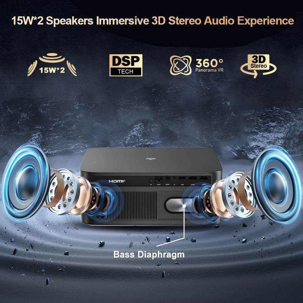 ThundeaL 1080P Projector WiFi Full HD TD98Pro Android TD98 Pro 2K 4K 3D Video Beam Projector 3000 Ansi LED Home Theater Cinema