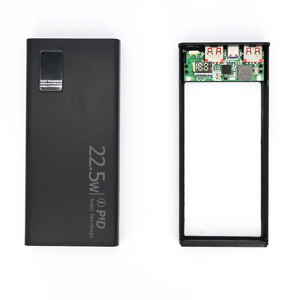 Kit DIY Power Bank 22,5W Carregamento Ultra Rápido — Case para Bateria 1260110 20000mAh com Tipo-C Bidirecional