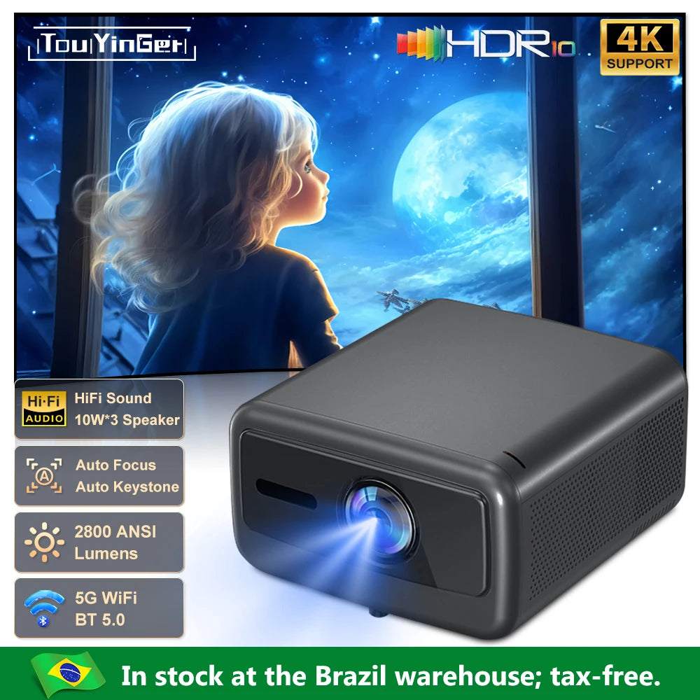 Touyinger Q12W PRO Full HD 1080P Projector 4K 2800 ANSI Android 12 Cinema Beam Projector for Home Education Conference Video