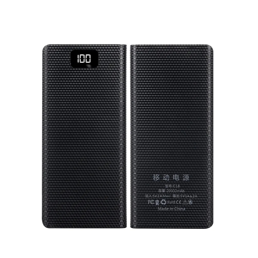 Case DIY para Power Bank 8x18650 — Caixa com USB Duplo, Tipo-C e Carregamento Rápido QC3.0 PD