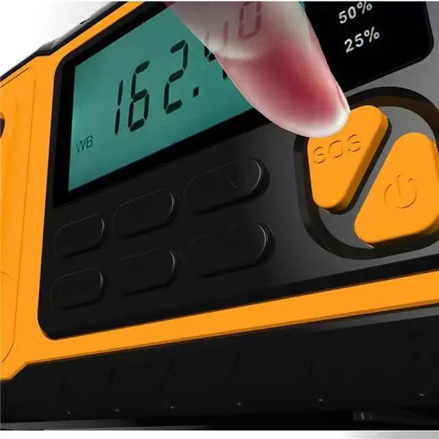 Rádio Solar de Emergência 5000mAh — Manivela, AM/FM/SW, Lanterna LED, Luz de Leitura e Power Bank Portátil