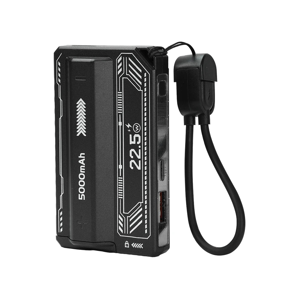 Case DIY para Power Bank Bateria 21700 — Carregamento Rápido PD 20W com Cabo Tipo-C Integrado e Removível