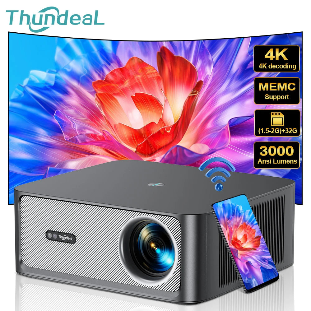 ThundeaL 1080P Projector WiFi Full HD TD98Pro Android TD98 Pro 2K 4K 3D Video Beam Projector 3000 Ansi LED Home Theater Cinema